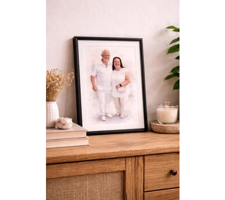 Personalised Watercolour Portrait Print from Photo | Family, Couple & Pet Keepsake (A5 & A4)