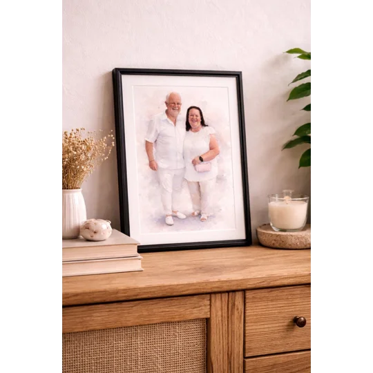 Personalised Watercolour Portrait Print from Photo | Family, Couple & Pet Keepsake (A5 & A4)