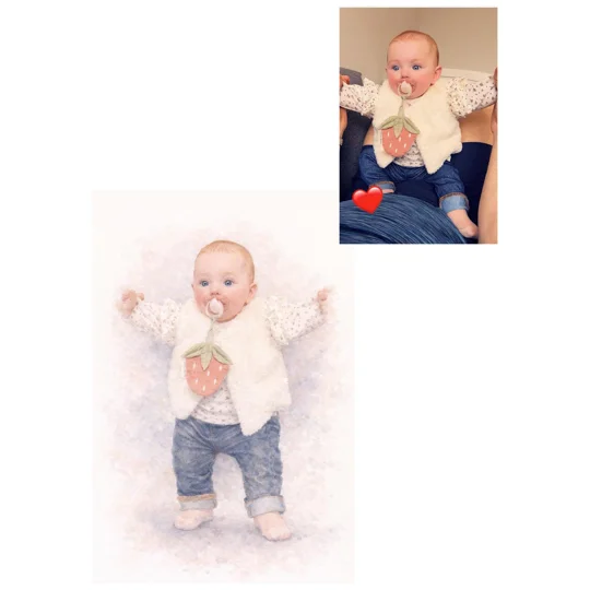 Personalised Watercolour Portrait Print from Photo | Family, Couple & Pet Keepsake (A5 & A4)