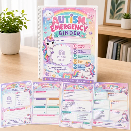 Autism Emergency Information Binder for Children – Personalised A4 Support Folder
