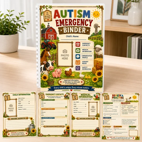 Autism Emergency Information Binder for Children – Personalised A4 Support Folder