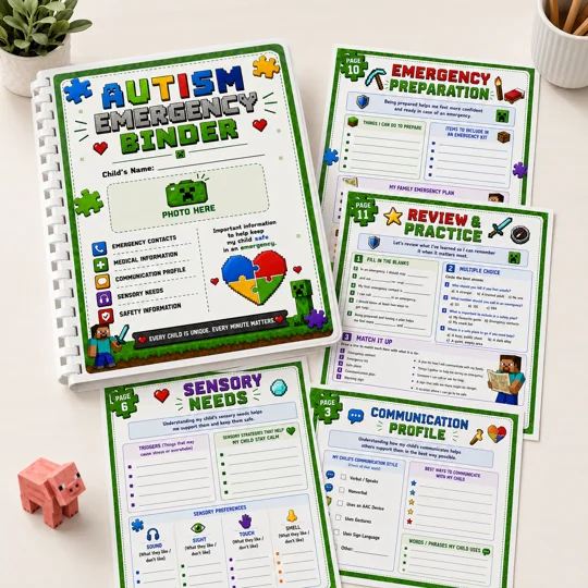 Autism Emergency Information Binder for Children – Personalised A4 Support Folder