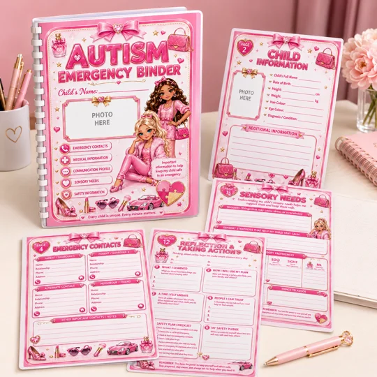 Autism Emergency Information Binder for Children – Personalised A4 Support Folder