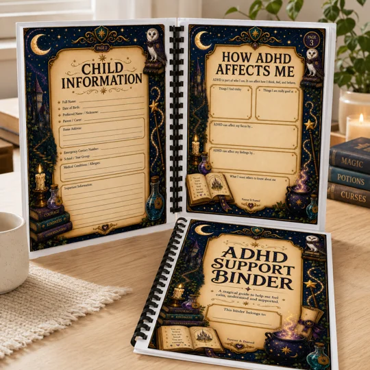 ADHD Support Binder For Children A4 SEN School Home Info Planner 13 Pages