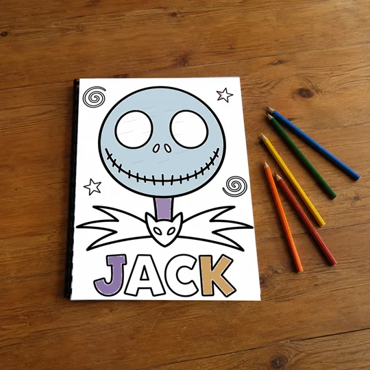 Nightmare Before Christmas Inspired Colouring Book A4 25 Pages Comb Bound