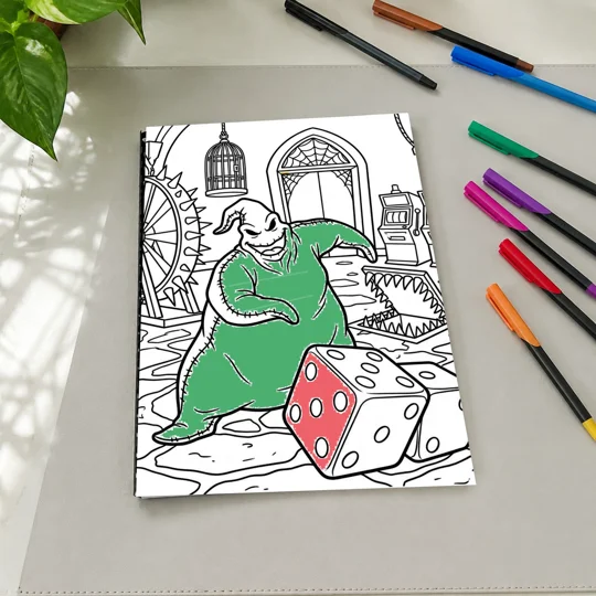 Nightmare Before Christmas Inspired Colouring Book A4 25 Pages Comb Bound