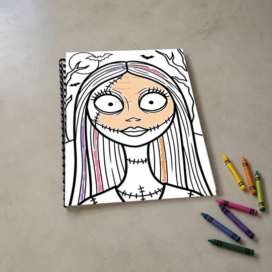 Nightmare Before Christmas Inspired Colouring Book A4 25 Pages Comb Bound