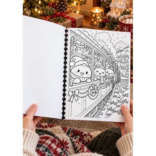 Personalised A4 Christmas Squishy Dumplings Colouring Book – 25 Pages – Kids Gif