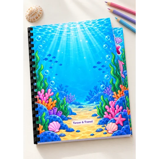 Personalised Mermaid Activity Book A4 Children's Skills Puzzles Games Ages 4-7