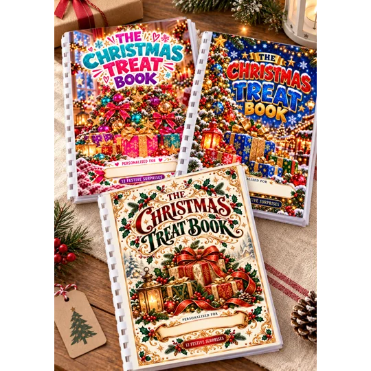 Personalised Christmas Treat Book A5 Gift Card and Money Holder 3 Designs