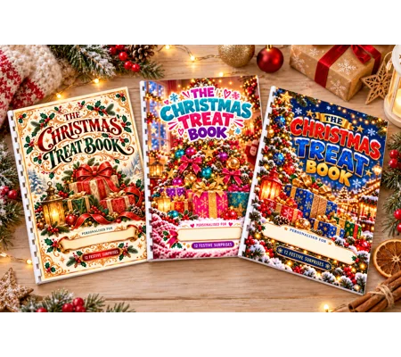Personalised Christmas Treat Book A5 Gift Card and Money Holder 3 Designs