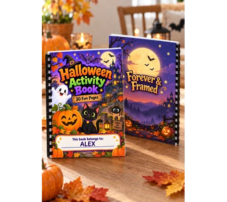 Personalised Halloween Activity Book A4 Kids 30 Pages Comb Bound