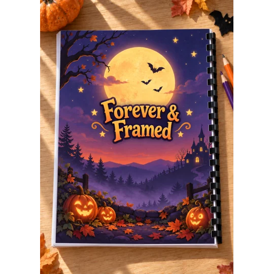 Personalised Halloween Activity Book A4 Kids 30 Pages Comb Bound