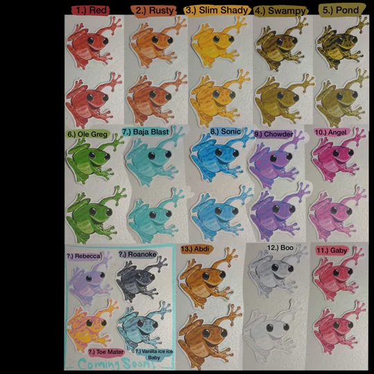Party Frog Stickers (2in by 2in)