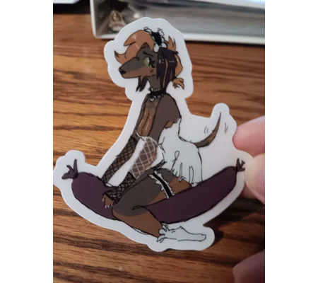 Weenier Dog on a HotDog Sticker 3in