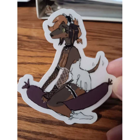 Weenier Dog on a HotDog Sticker 3in