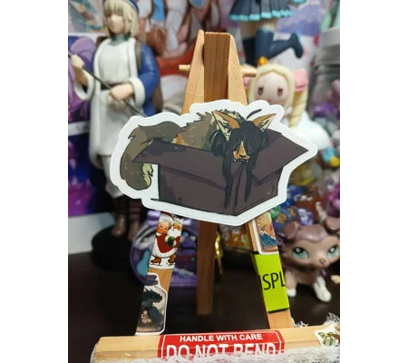 Coyote in a Box Sticker 3in