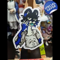 Ahego Blue Cat Sticker 3in