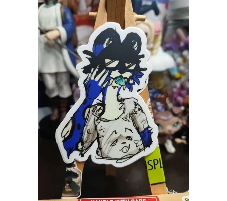 Ahego Blue Cat Sticker 3in