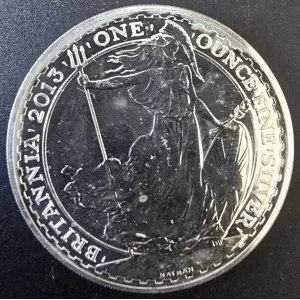 2013 1 oz Silver Britannia Coin – Queen Elizabeth II – .999 Fine Silver (£2)