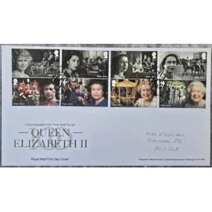 Royal Mail Queen Elizabeth II Centenary First Day Cover 2026 – Full Set of 8 Stamps
