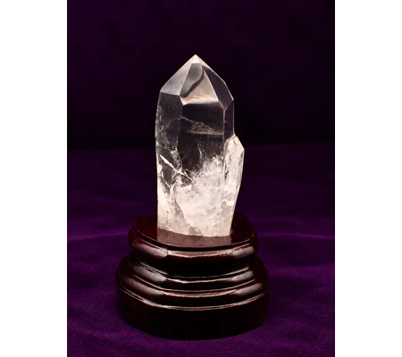 Clear Quartz Statement Sceptar with Stand