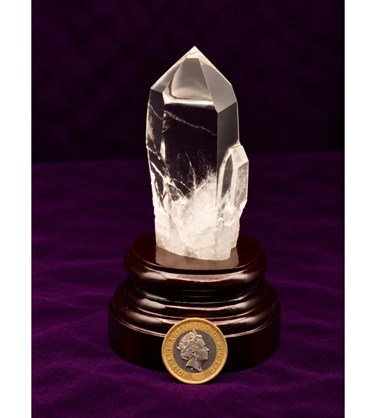 Clear Quartz Statement Sceptar with Stand