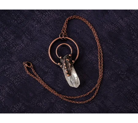 Clear Quartz + Kyanite Amulet Pendant Talisman