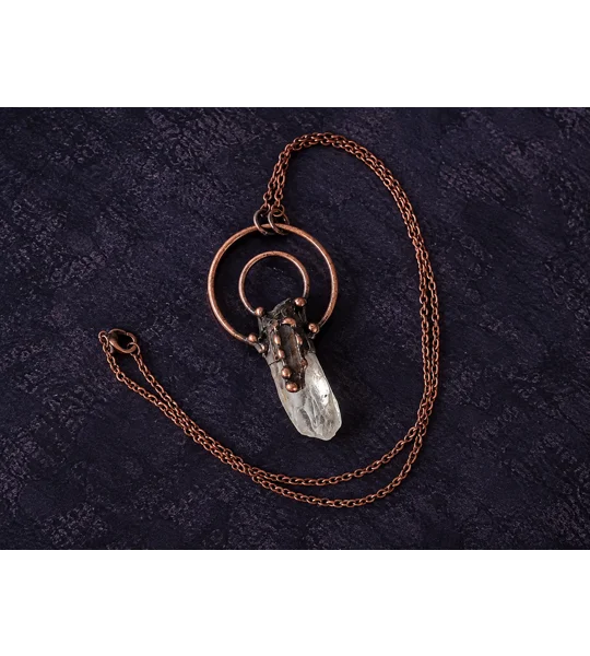 Clear Quartz + Kyanite Amulet Pendant Talisman