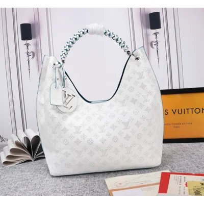 Louis Vuitton Carmel Hobo Bag White | Blue