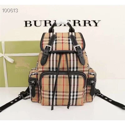 Burberry Yellow Vintage Check Nylon Rucksack Backpack Bag