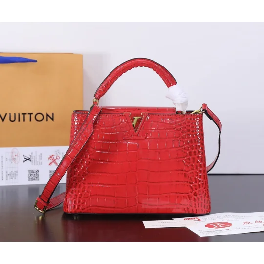 Full Leather Lychee Grain Wristband Flap Women's Crossbody Bag 9 49740 Crocodile Exclusive Rea