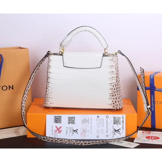 Full Leather Lychee Grain Wristband Flap Women's Crossbody Bag 9 49740 Crocodile Exclusive Rea