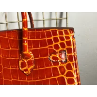 Luxury Crocodile-Embossed Top-Grain Cowhide Handbag
