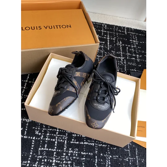 Louis Vuitton Suede Calfskin LV Sneakerina Sneakers Brown