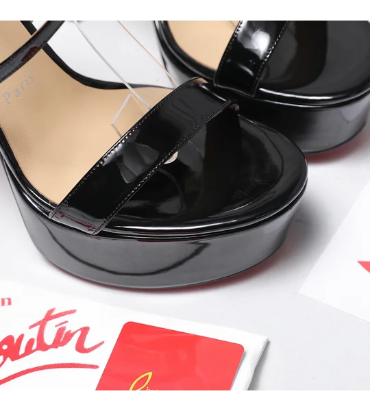 Christian Louboutin Choca 150mm sandal is a bold, high-heeled strappy platform shoe