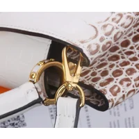 Full Leather Lychee Grain Wristband Flap Women's Crossbody Bag 9  49740 Crocodile Exclusive Rea