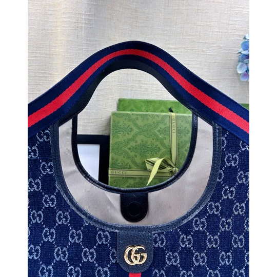 GUCCI GIGLIO GG DENIM TOTE