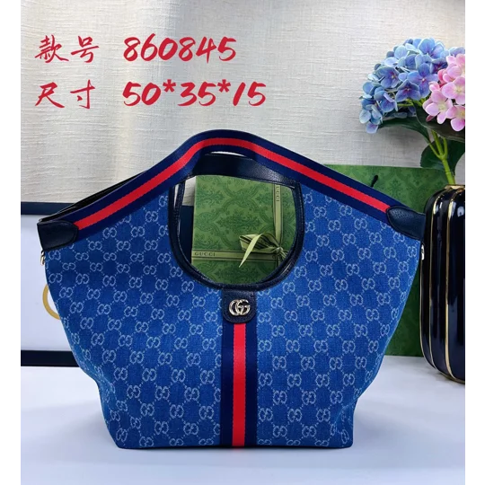 GUCCI GIGLIO GG DENIM TOTE