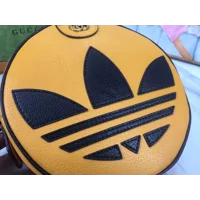 Gucci Black/White Leather X Adidas Round Crossbody Bag