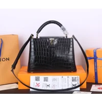 Full Leather Lychee Grain Wristband Flap Women's Crossbody Bag 9  49740 Crocodile Exclusive Rea