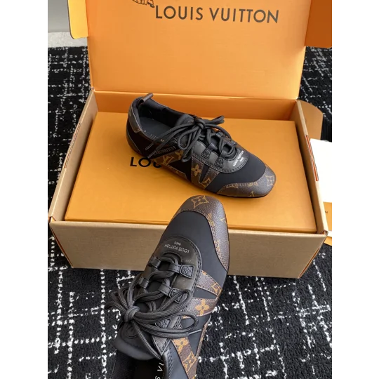 Louis Vuitton Suede Calfskin LV Sneakerina Sneakers Brown