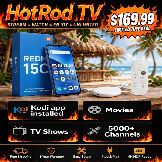 Redmi 15C Smartphone + Google TV 4K Chromecast Bundle | HotRod TV