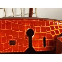 Luxury Crocodile-Embossed Top-Grain Cowhide Handbag