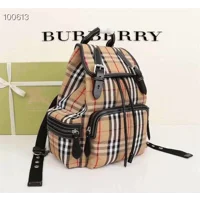 Burberry Yellow Vintage Check Nylon Rucksack Backpack Bag