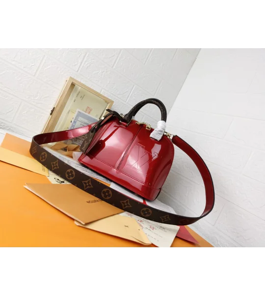 Louis Vuitton Patent Monogram Alma BB Rose Ballerine