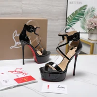 Christian Louboutin Choca 150mm sandal is a bold, high-heeled strappy platform shoe