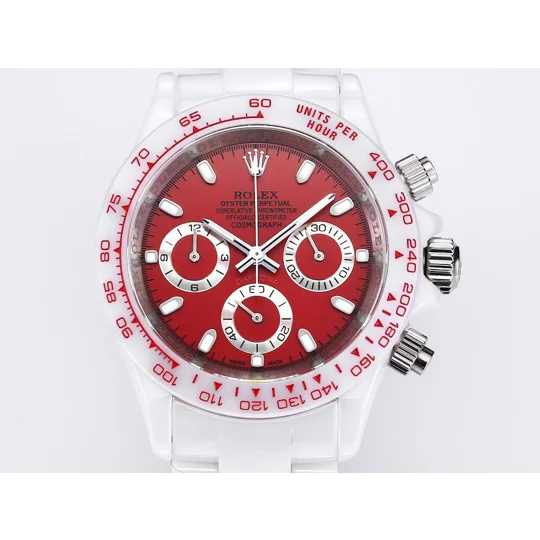 Custom Ceramic Daytona Red Dial White Bezel | The Man Show