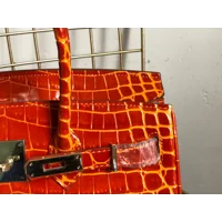 Luxury Crocodile-Embossed Top-Grain Cowhide Handbag
