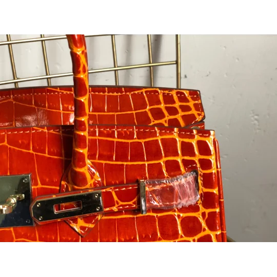 Luxury Crocodile-Embossed Top-Grain Cowhide Handbag